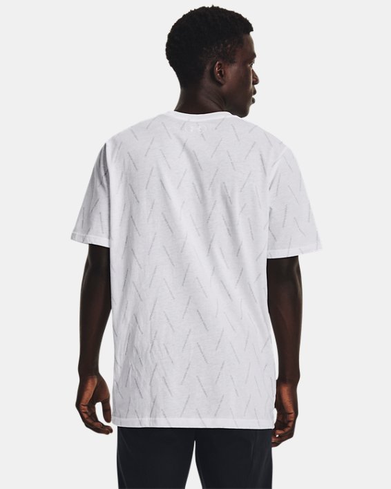 Men's UA Elevated Core Printed Short Sleeve in White image number 1